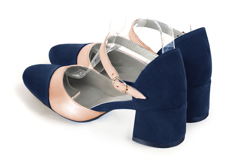 French elegance and refinement for these navy blue and dusty rose pink dress open side shoes, with an instep strap, 
                available in many subtle leather and colour combinations. Its high vamp and fitted strap will give you good support.
To personalize or not, according to your inspiration and your needs.  
                Matching clutches for parties, ceremonies and weddings.   
                You can customize these shoes to perfectly match your tastes or needs, and have a unique model.  
                Choice of leathers, colours, knots and heels. 
                Wide range of materials and shades carefully chosen.  
                Rich collection of flat, low, mid and high heels.  
                Small and large shoe sizes - Florence KOOIJMAN